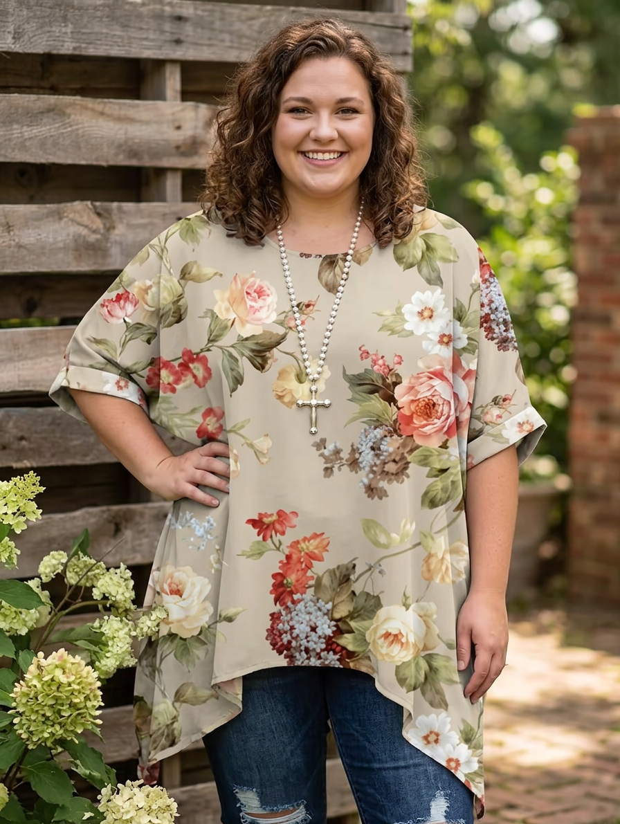 Nancy | Vintage Bohemian Floral Print Women's T-Shirt