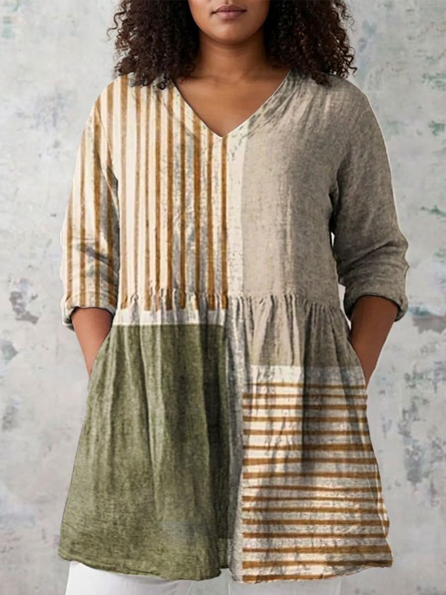 Camille | Long Blouse with V-Neck