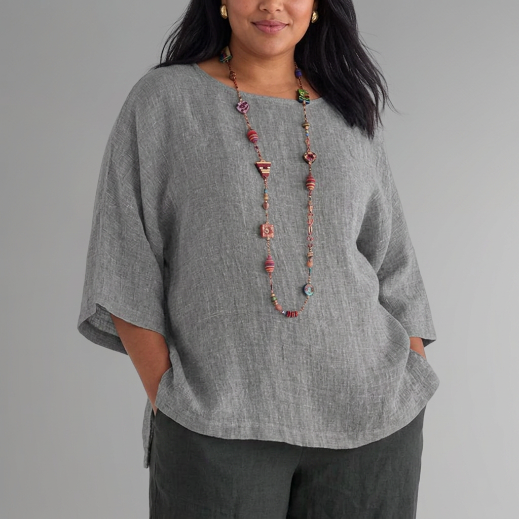 Marian | T-shirt with round neck and 3/4 sleeves