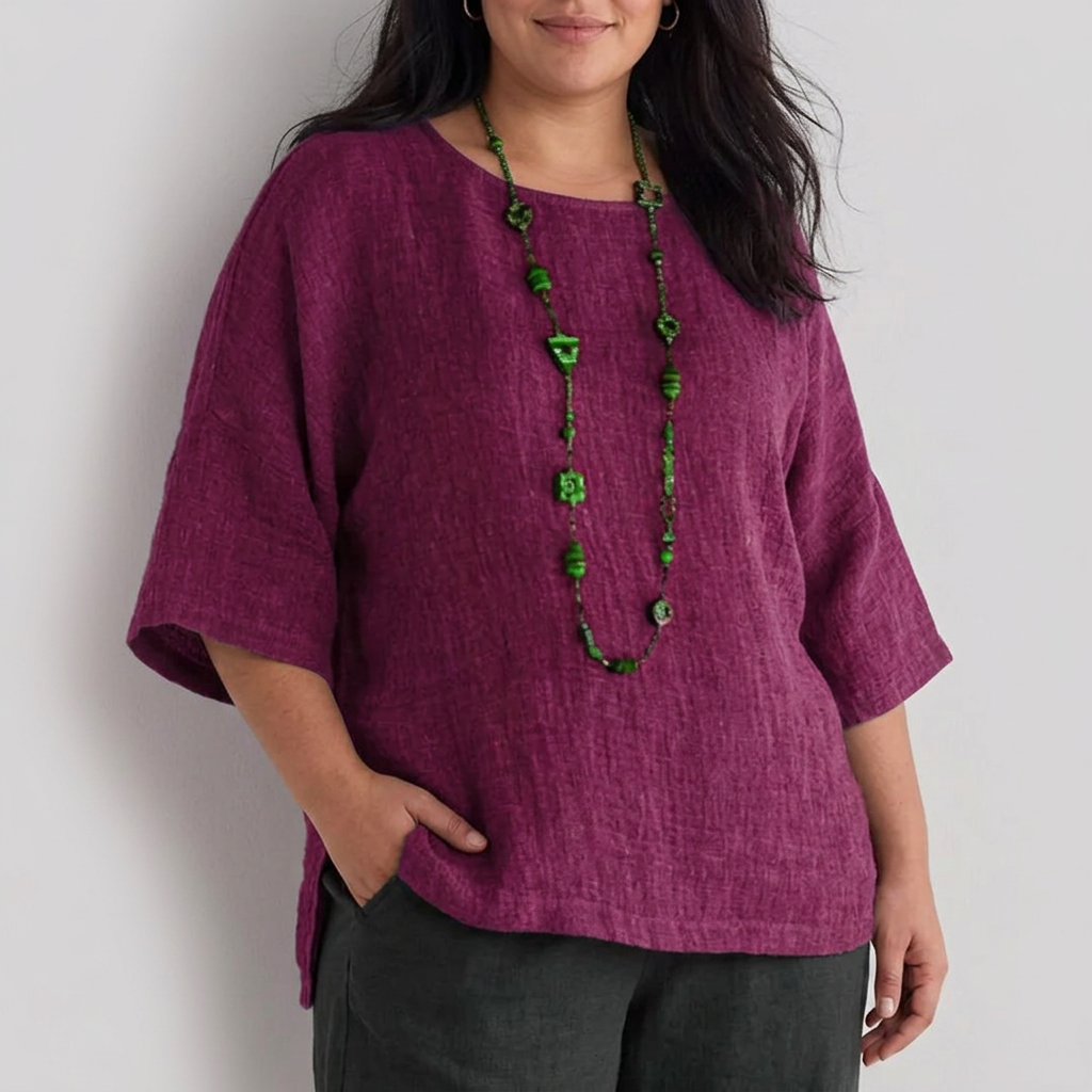 Marian | T-shirt with round neck and 3/4 sleeves
