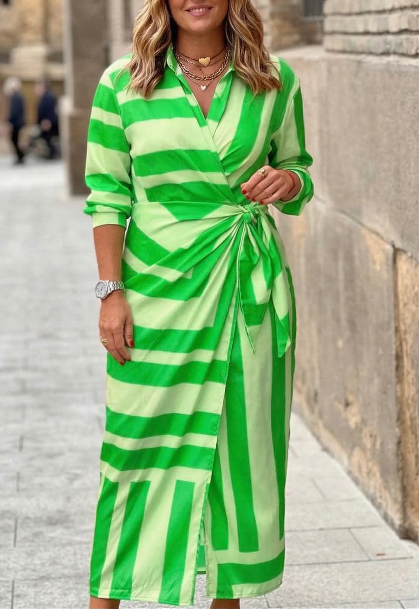 Elvina - Printed Wrap Dress