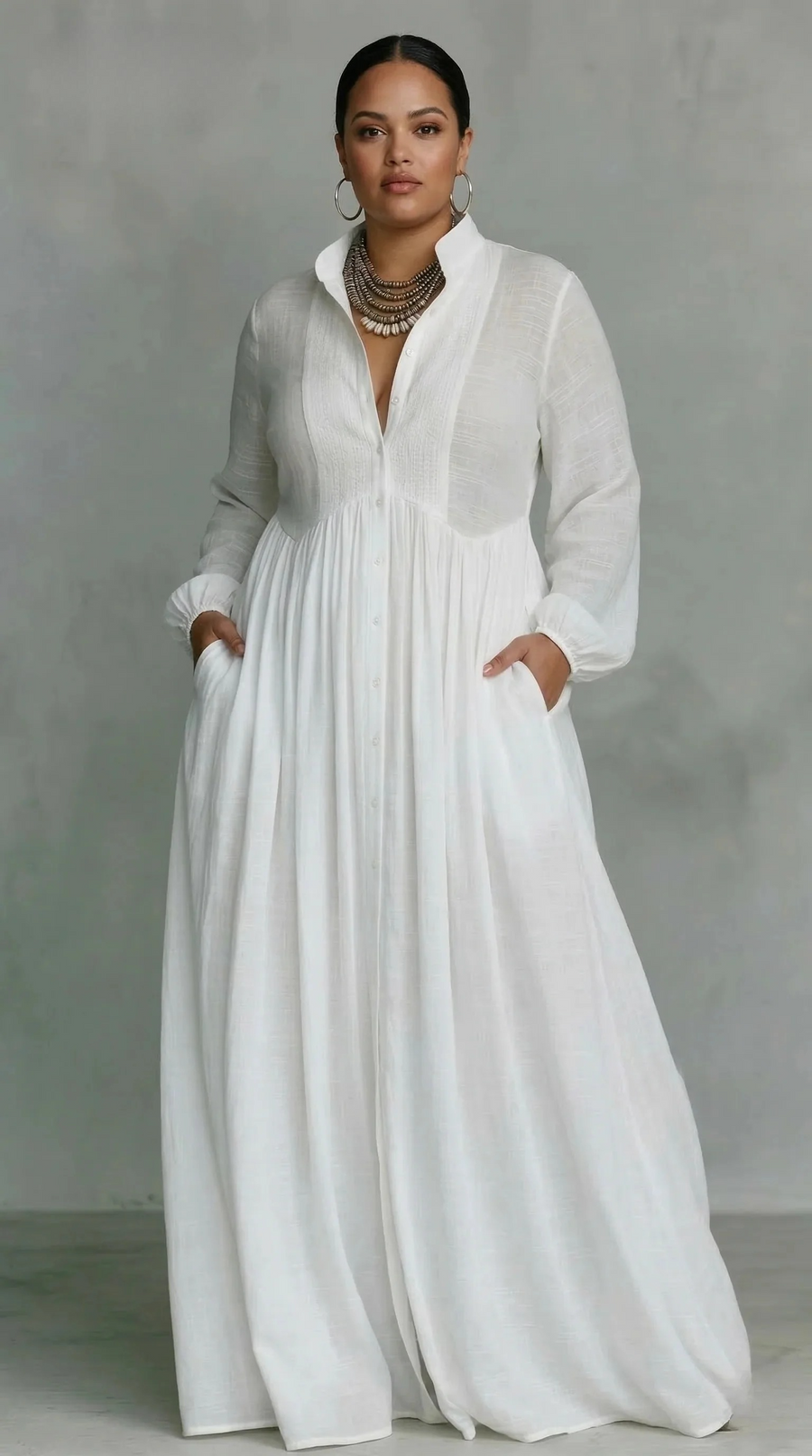 Serena | Flowing Button-Front Maxi Dress