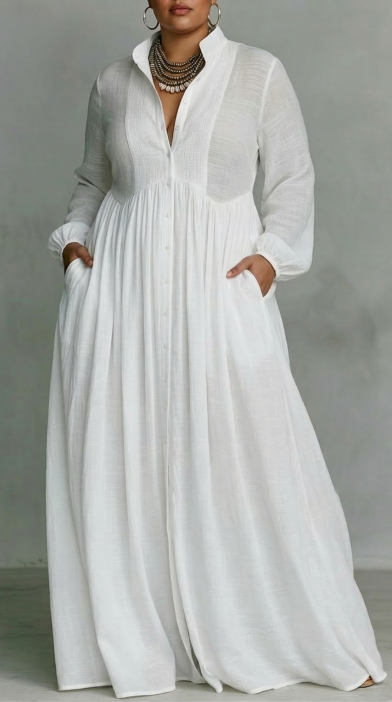Serena | Flowing Button-Front Maxi Dress
