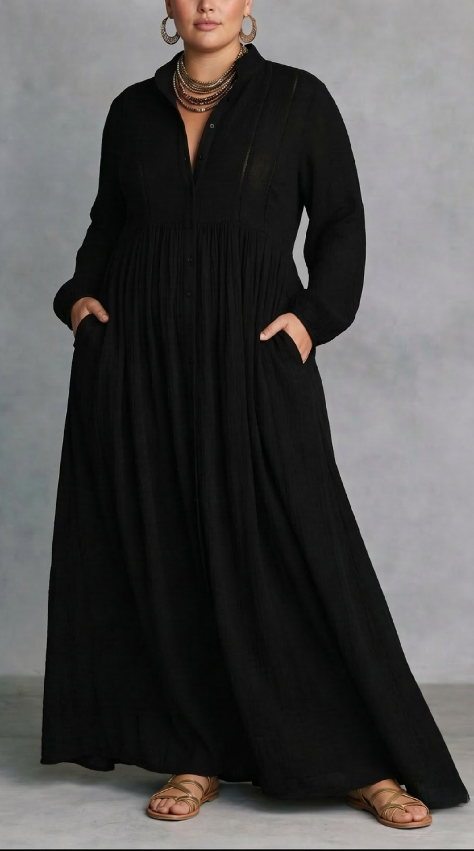 Serena | Flowing Button-Front Maxi Dress