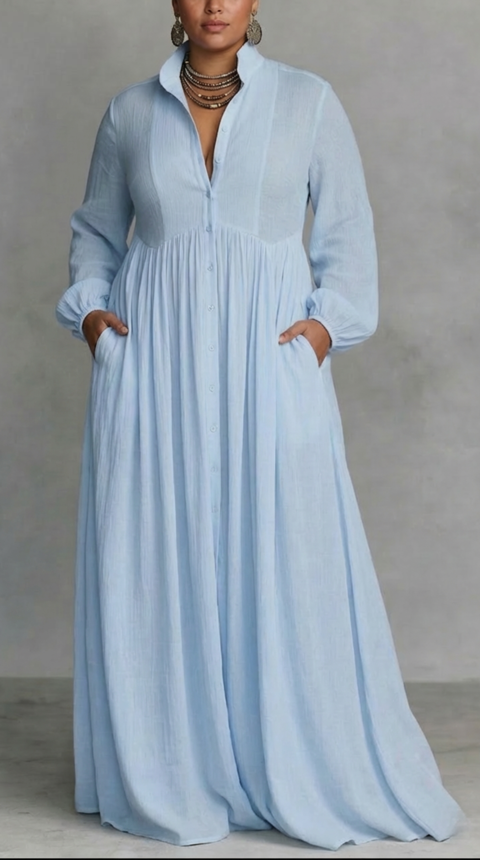 Serena | Flowing Button-Front Maxi Dress