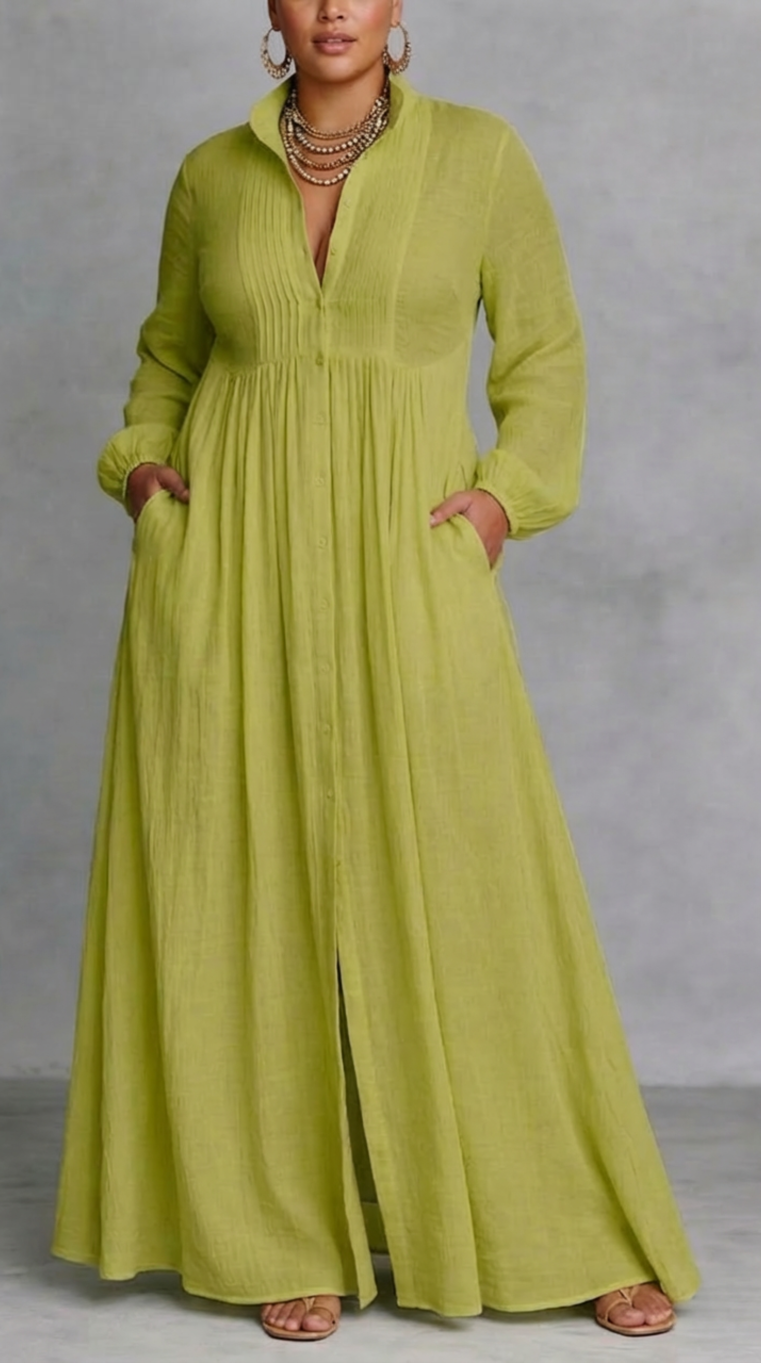 Serena | Flowing Button-Front Maxi Dress